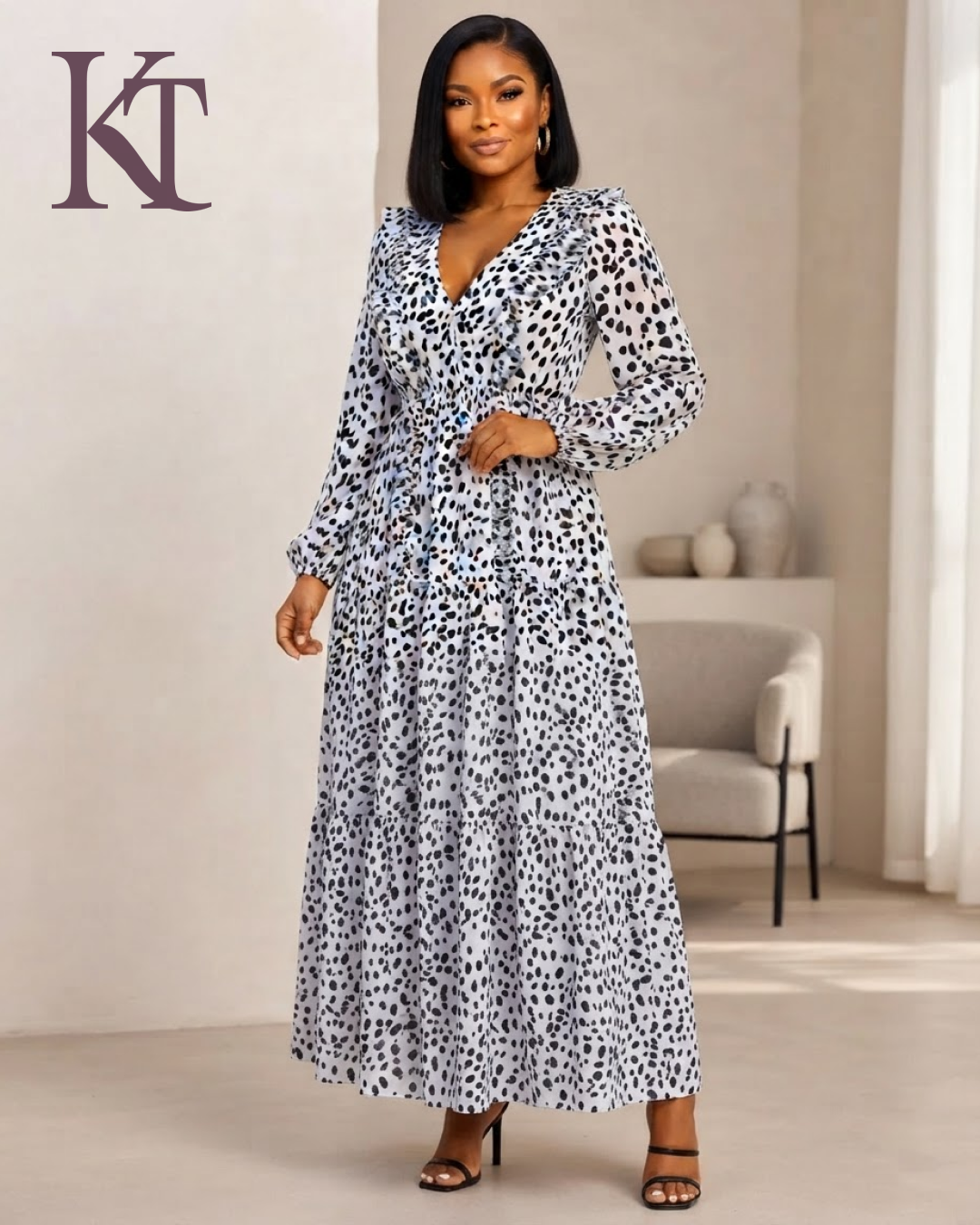 klaasythings-long-sleeve-spotted-maxi-dress-black-white-indoor-1080x1350